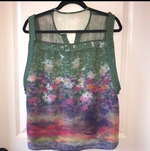 Timo Weiland Plisse Floral Tank